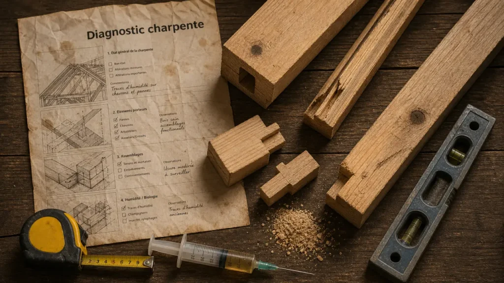 Rénovation charpente bois : diagnostic et injection de traitement sur charpente