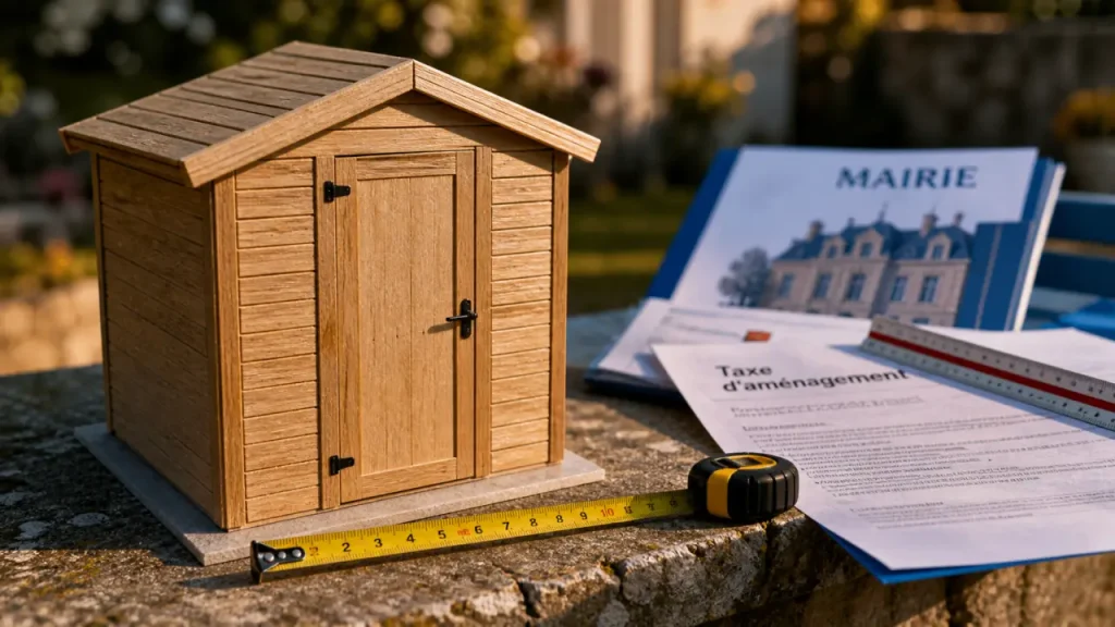 Taxe d aménagement abri de jardin : mesure au ruban et seuil 5 m² / 1,80 m