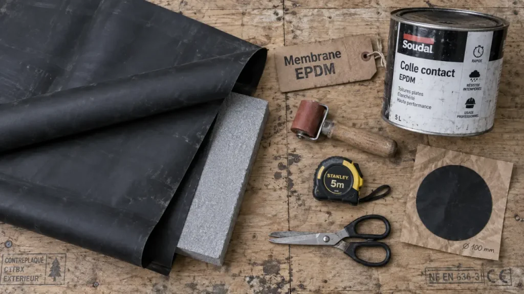 Membrane d'étanchéité toiture EPDM sur toit plat, épaisseur et lestage