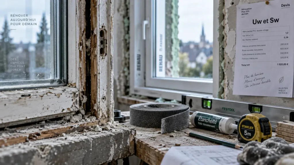 Prix fenêtres double vitrage pvc rénovation énergétique d'ampleur : devis sans dépose, chantier et calfeutrement