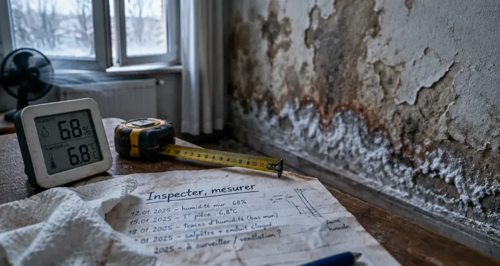 Humidité des murs que faire : inspecter le mur avant toute peinture