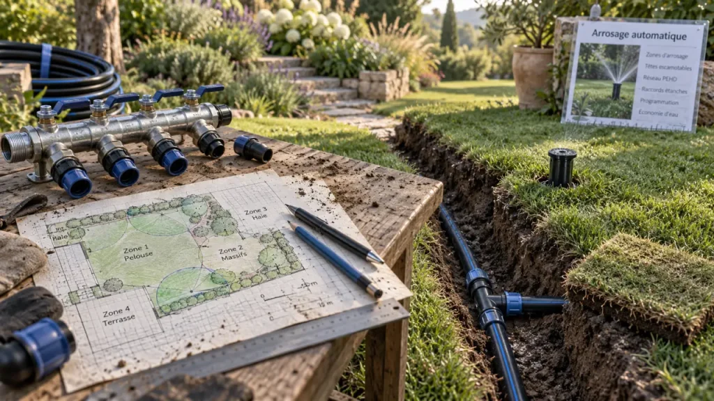 Kit arrosage automatique pelouse enterré : dimensionnement du réseau pour arrosage enterré