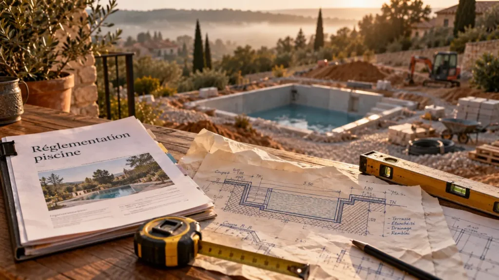 Piscine semi enterrée reglementation : seuils 10 et 100 m²